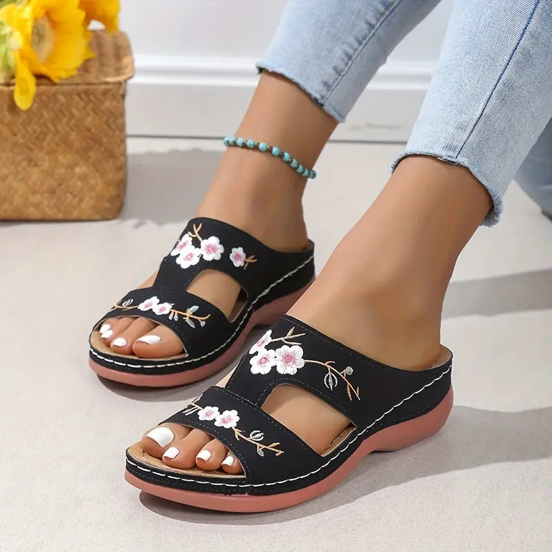 Floral Embroidered Sandals™