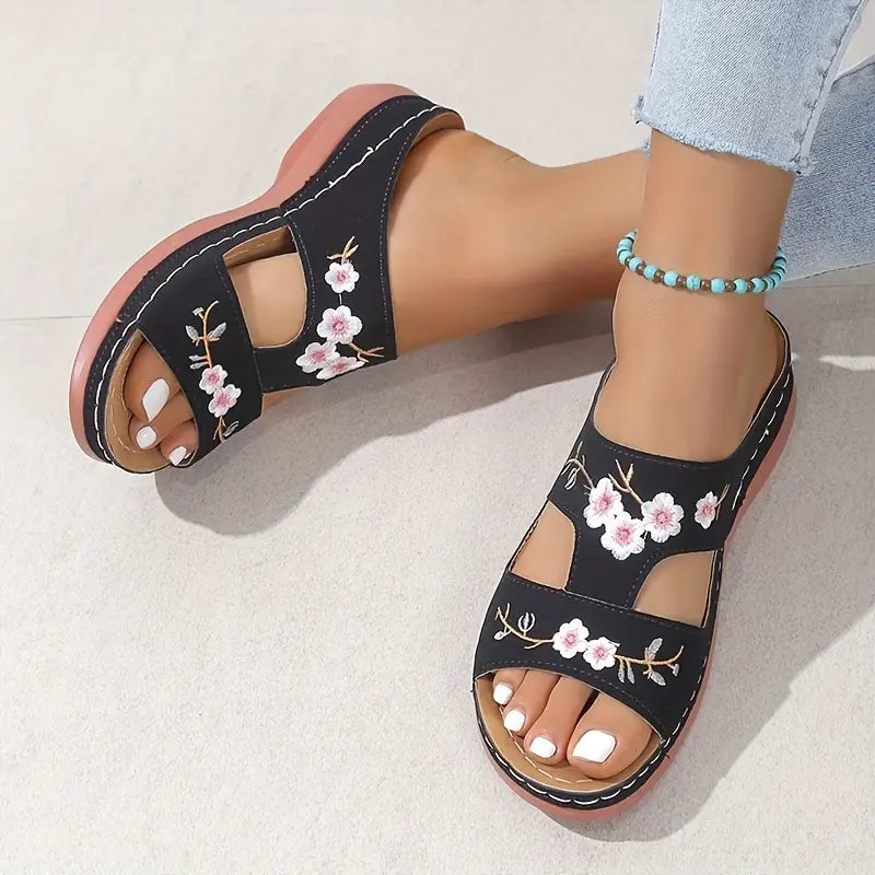 Floral Embroidered Sandals™