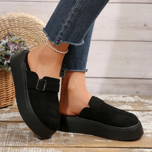 Midnight Buckle Platform Mules™