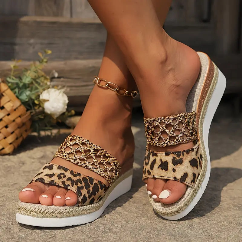 Fierce Leopard Wedge Sandals™