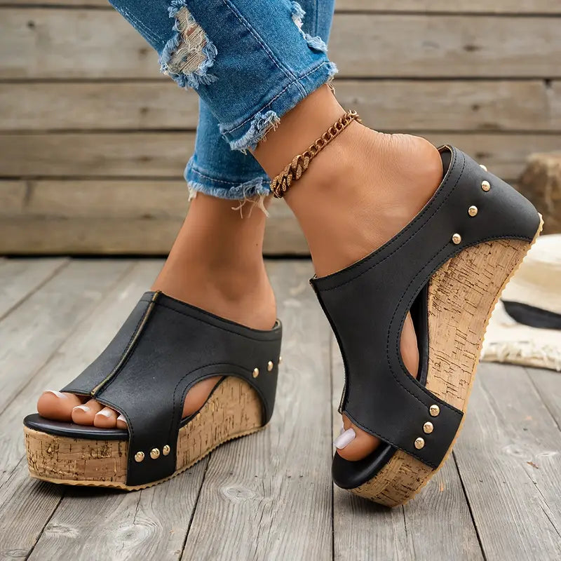 Chic Cork Wedge Sandals™