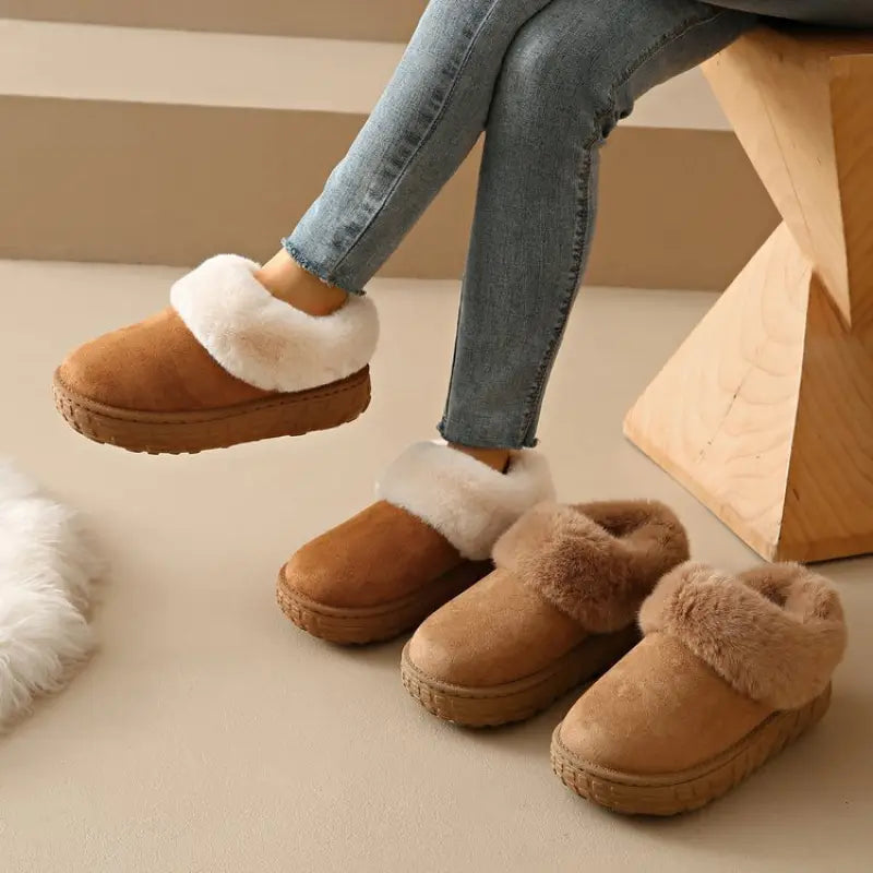 Fur Lined Suede Slippers™