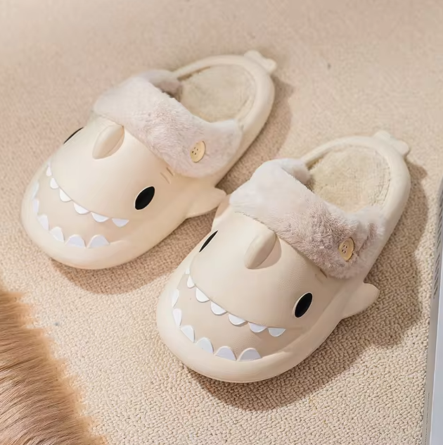 Fluffy Shark Slides™ Unisex Anti-Slip Winter Slippers