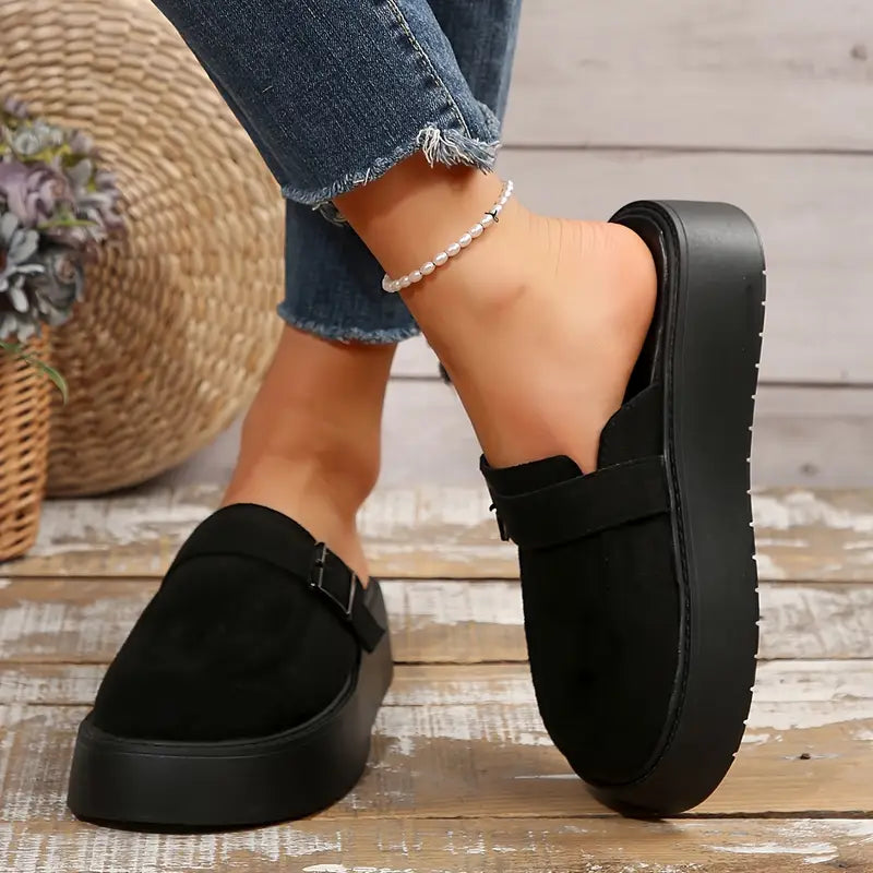 Midnight Buckle Platform Mules™