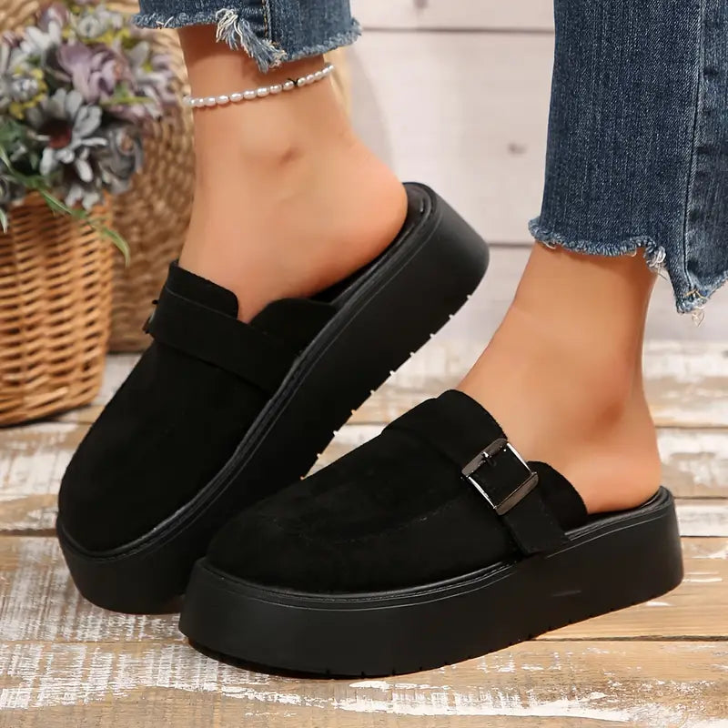 Midnight Buckle Platform Mules™
