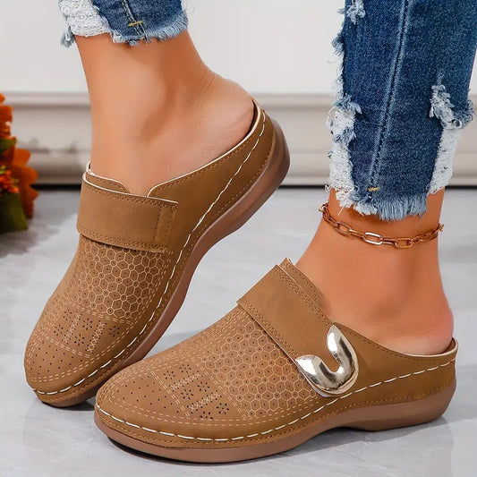 Golden Buckle Comfort Mules™