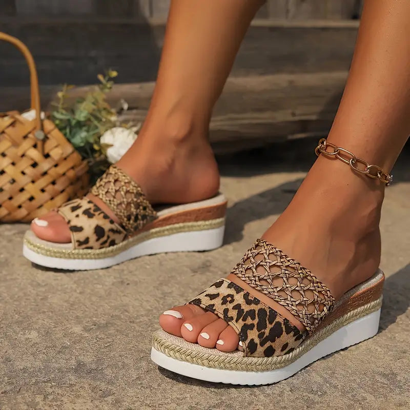 Fierce Leopard Wedge Sandals™