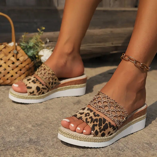 Fierce Leopard Wedge Sandals™