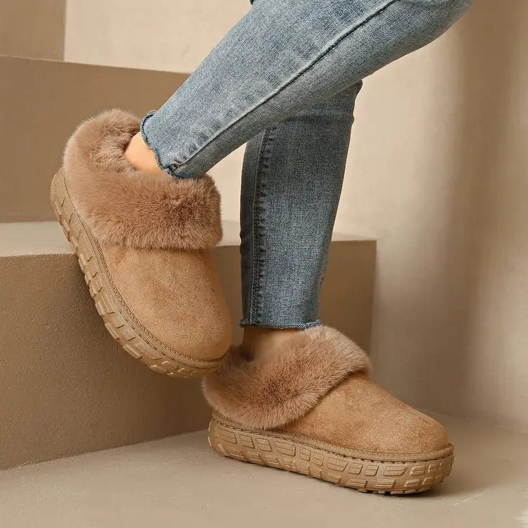 Fur Lined Suede Slippers™