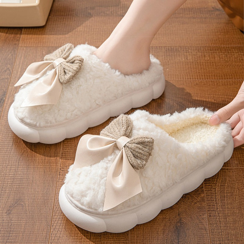 Cloud Bow Fur Slippers™