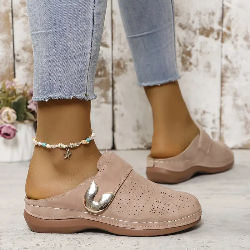 Golden Buckle Comfort Mules™