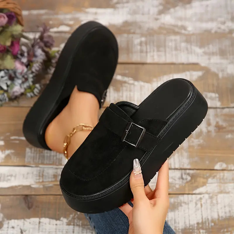 Midnight Buckle Platform Mules™
