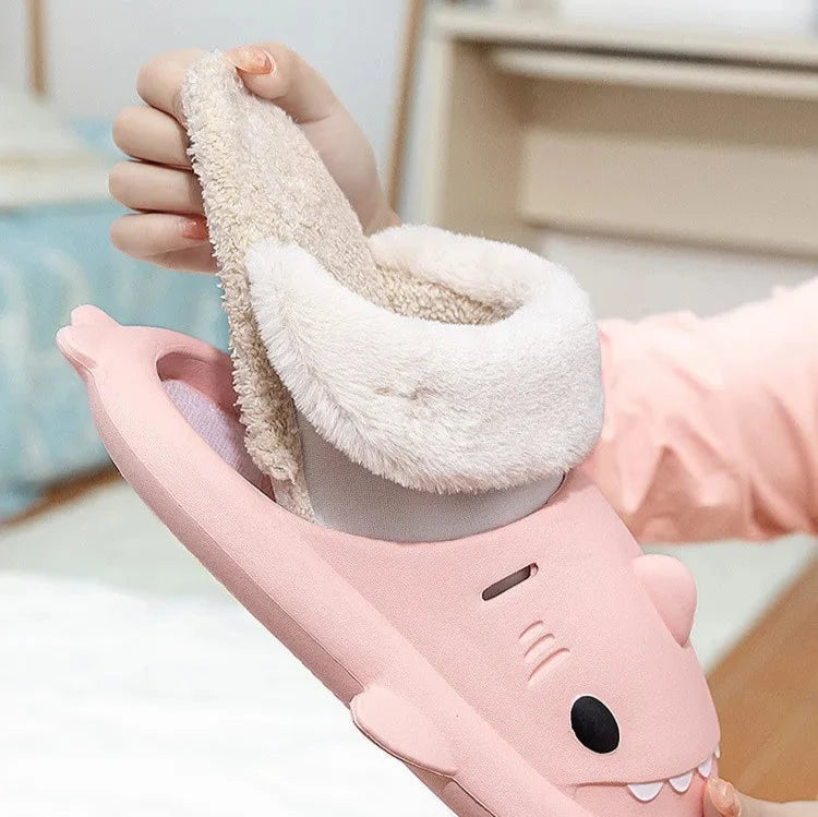 Fluffy Shark Slides™ Unisex Anti-Slip Winter Slippers