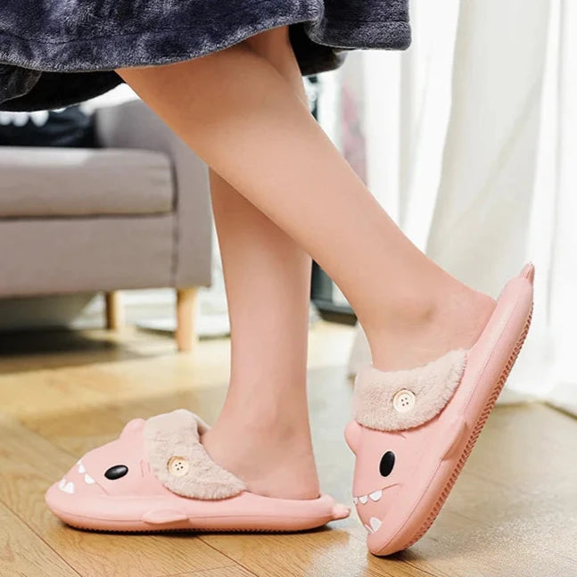 Fluffy Shark Slides™ Unisex Anti-Slip Winter Slippers