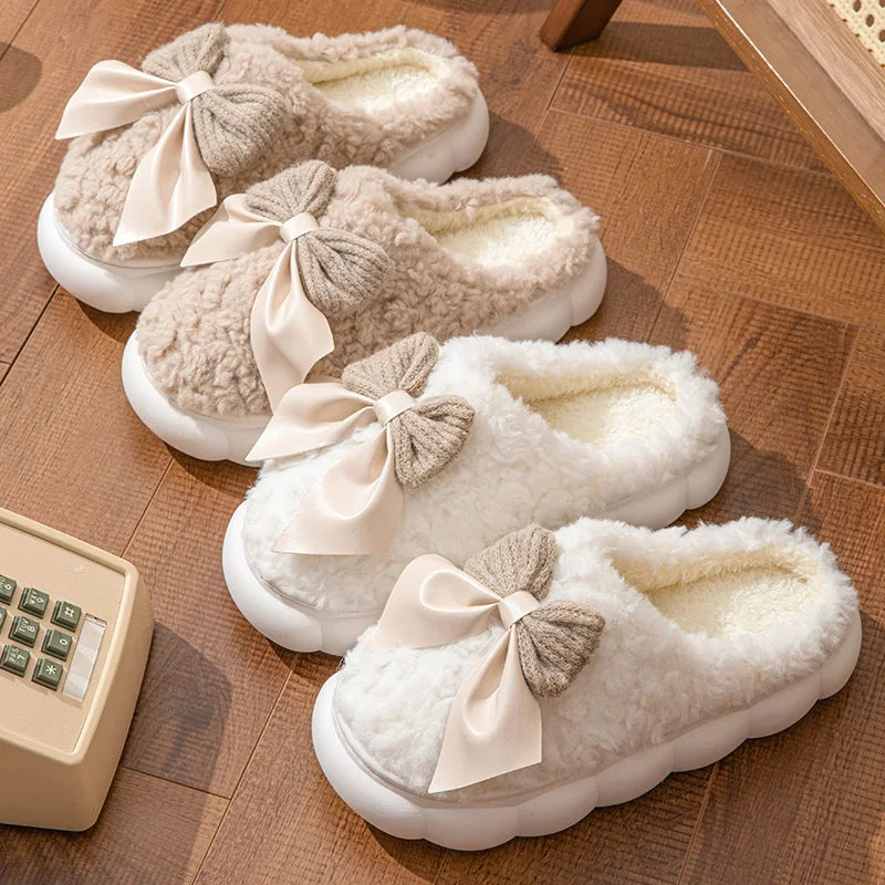 Cloud Bow Fur Slippers™