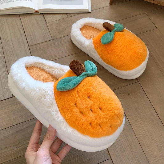 Orange Fluffy Fur Slippers™