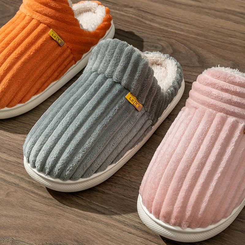 Men's Warm Plush Slippers With Non-Slip Indoor Sole - Twilight & Co