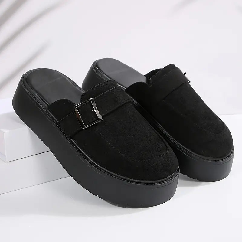 Midnight Buckle Platform Mules™