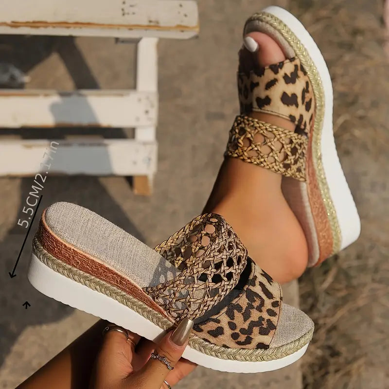 Fierce Leopard Wedge Sandals™