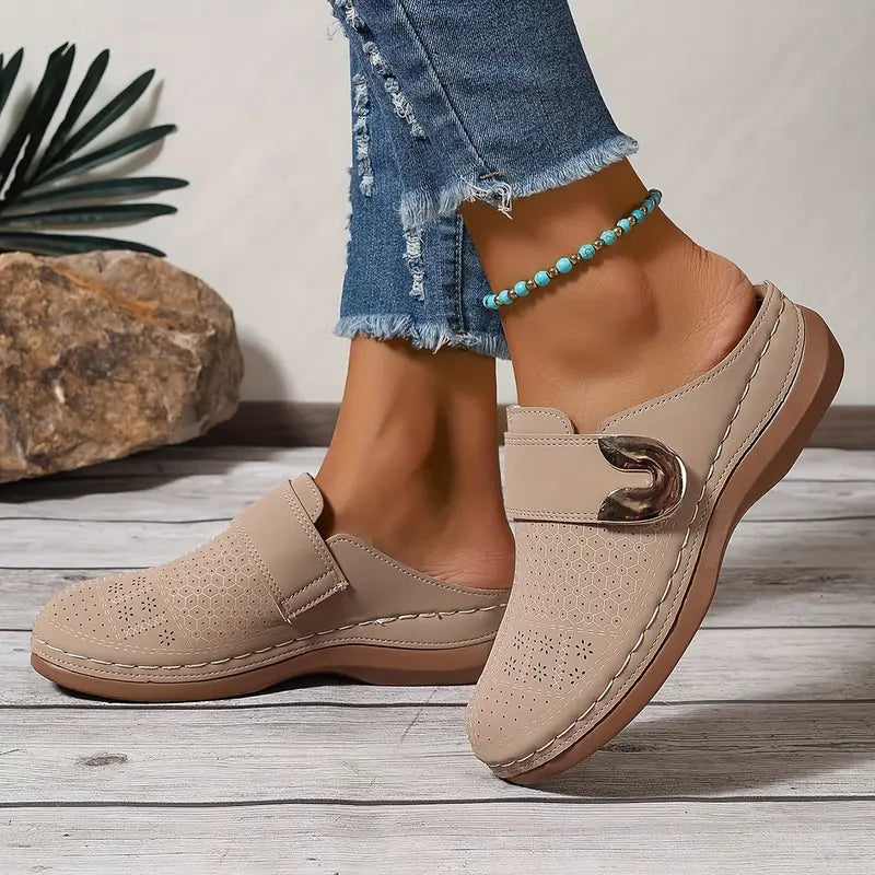 Golden Buckle Comfort Mules™