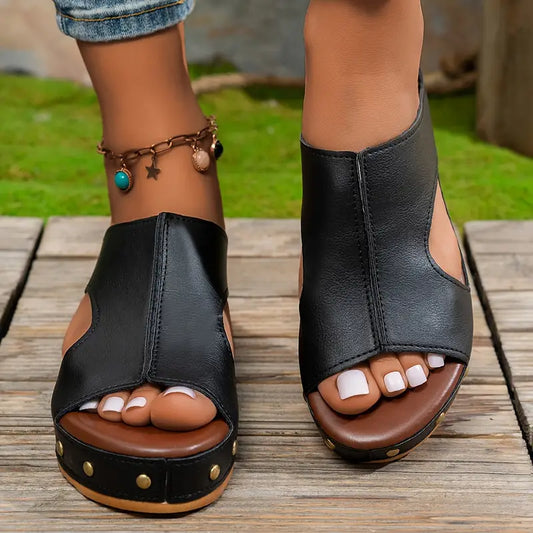 Elegant Studded Wedge Sandals™