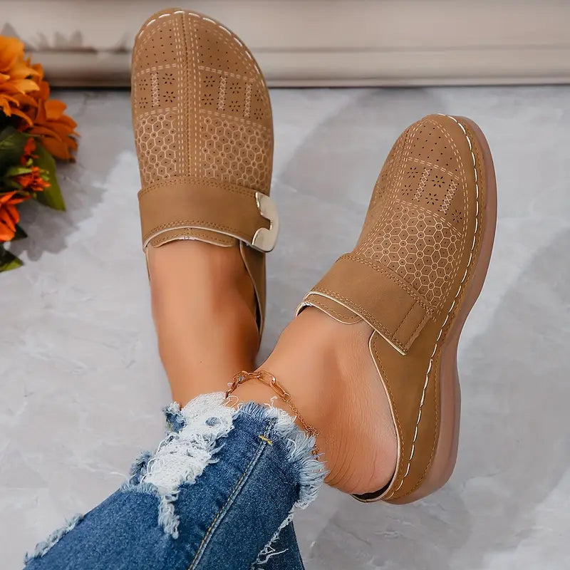Golden Buckle Comfort Mules™