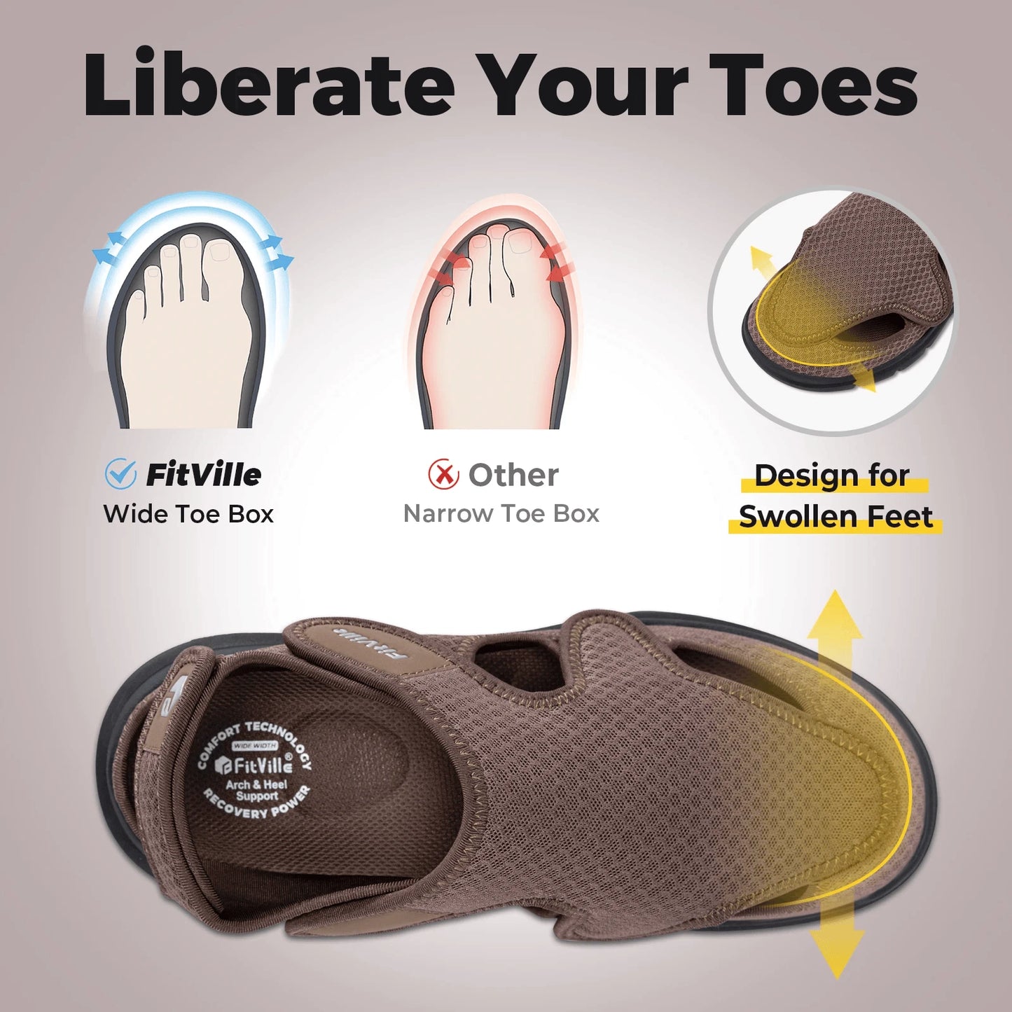 Men Wide Fit Diabetic Sandals™